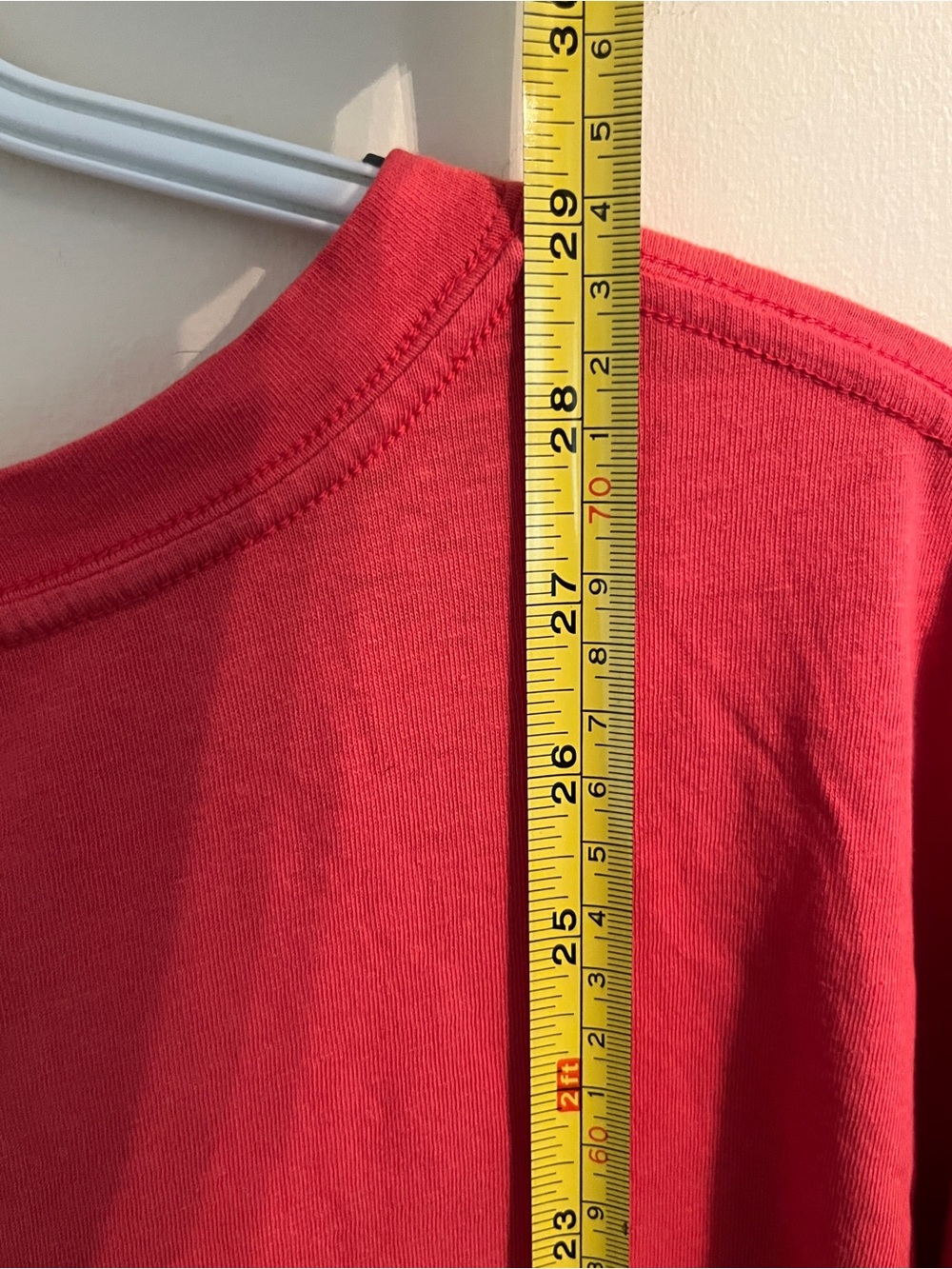 We The Free Red Long Sleeve Oversized T-Shirt XL Raw Seams - Picture 9 of 10
